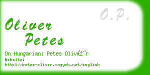 oliver petes business card